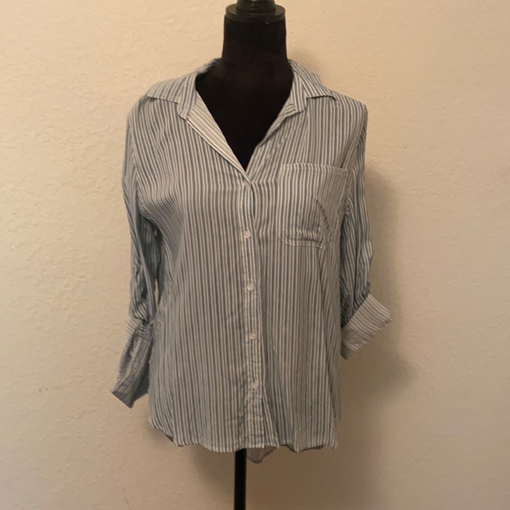 Velvet Heart Green Striped Blouse